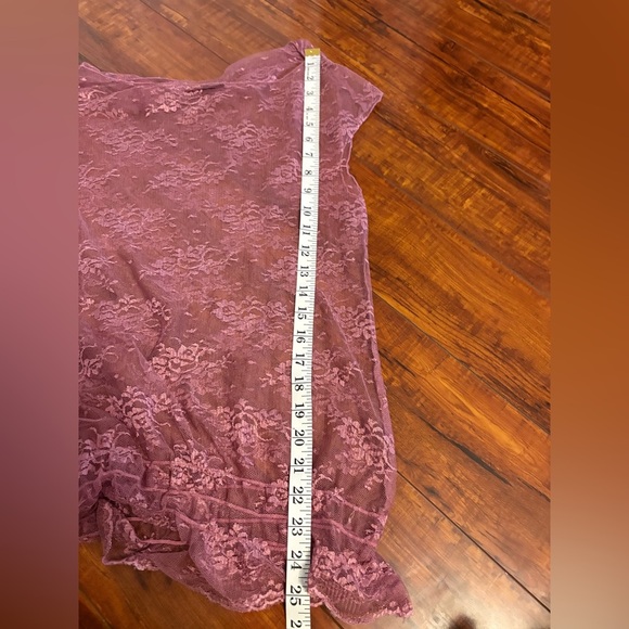 Limited too vintage Y2K pink boho off the shoulder pink lacy blouse size medium - Picture 14 of 16